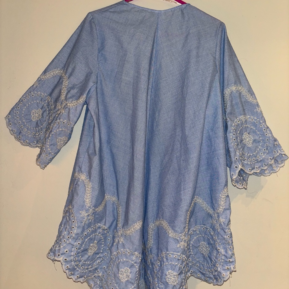 Light Blue Embroidered Kimono - Picture 5 of 8